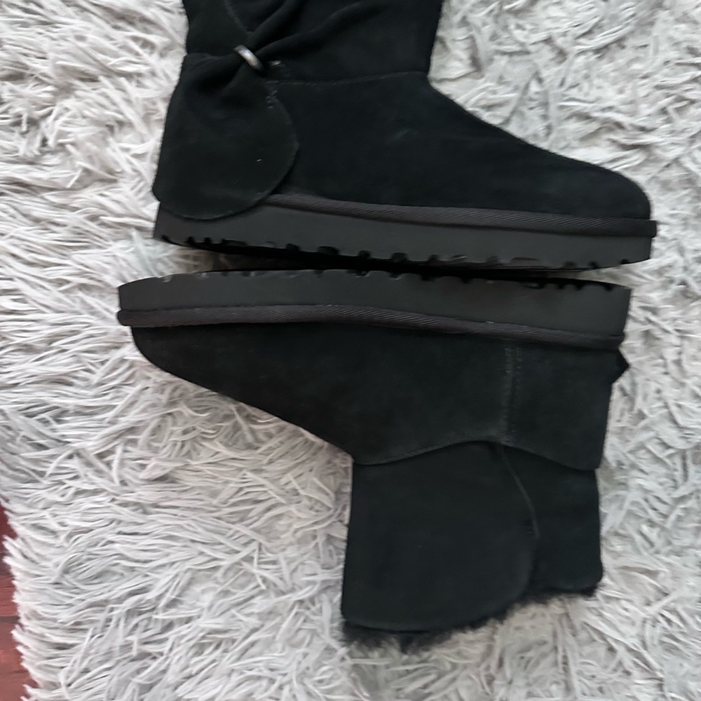 Girls Black Suede UGG Boots